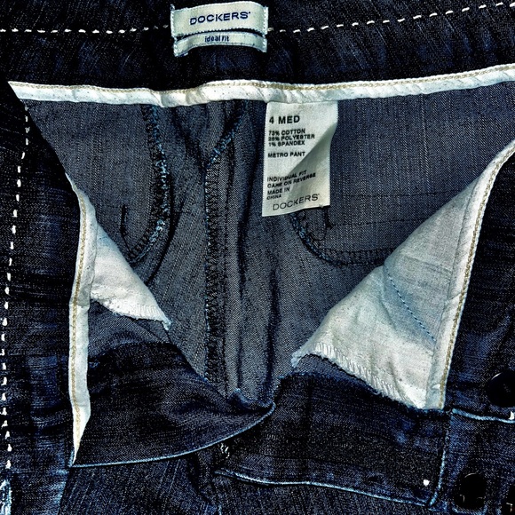 Dockers Ideal Fit Sz 4 Medium Cotton Poly Spandex taper down Jean chino pant - Picture 13 of 15